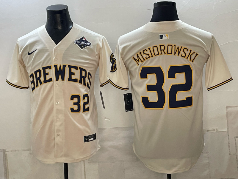Men 2026 Milwaukee Brewers #32 Misiorowski cream Game Nike MLB Jersey 101102